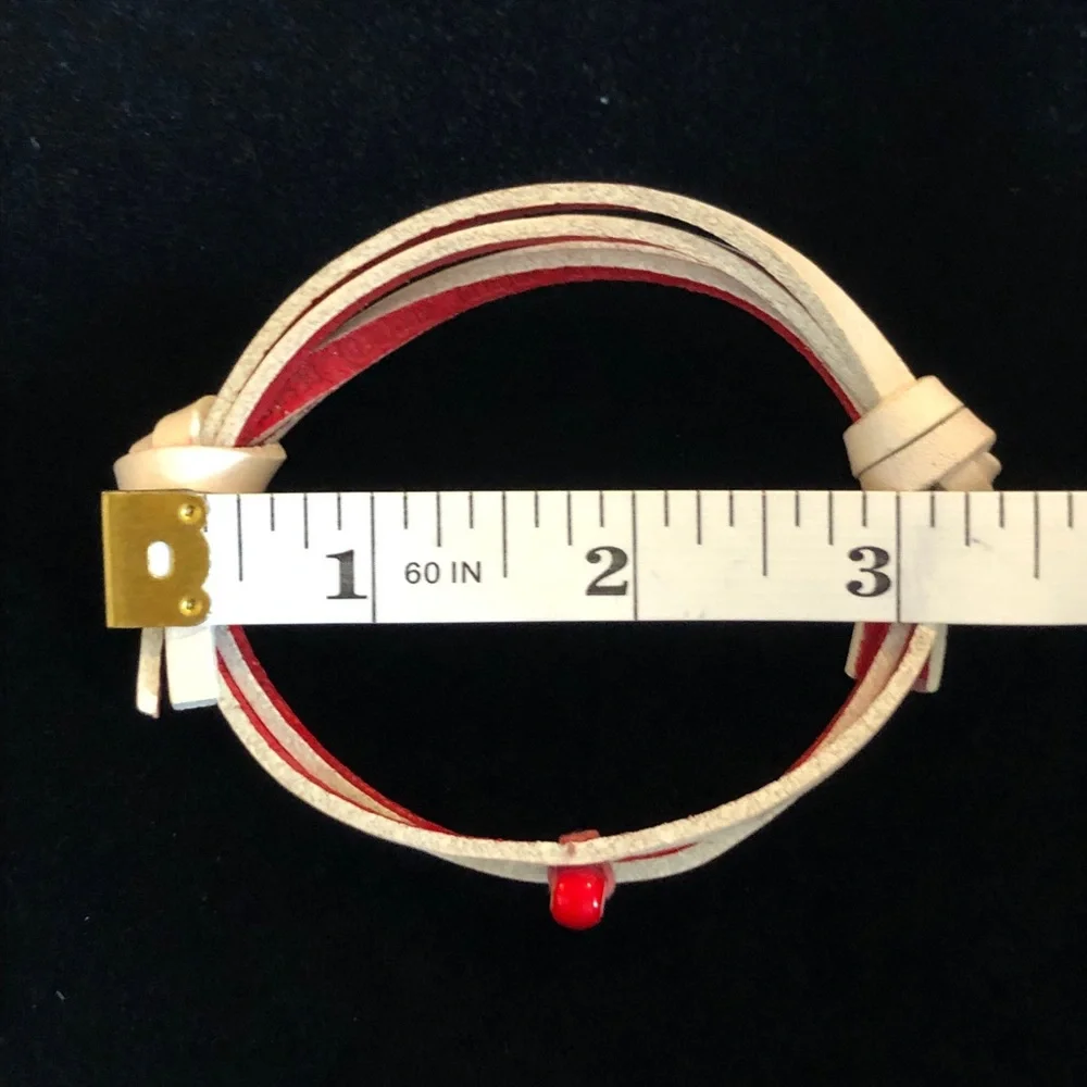 Elegant White Bracelet with Red Bead and Inspirational “Red” Quotes